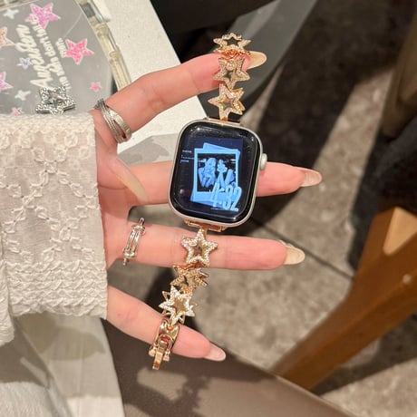 ダイヤ星  AppleWatchバンド メタル AppleWatchベルト Series 11/10/9/8 SE3/2  Ultra3/2/1 高級感高品質 人気品[M6439]