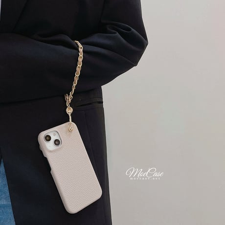 有名人愛用 iPhone14/15ケース 高級感レザー アイフォン13/12/11proカバー ストラップ付 シック トレンド [M2907]
