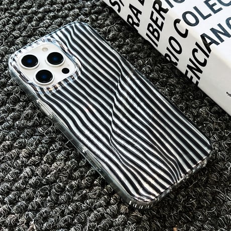縞模様 iphone16/16proケース  オシャレ シック iphone15pro/14/13ケース 男女兼用 ファッション  [M4969]