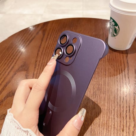 MagSafe対応フチなし iphone15Pro/15Promaxケース 指紋防止 高級感iPhone14Pro/13/12Promaxケース 耐久性 持ち運びやすい[M3801]