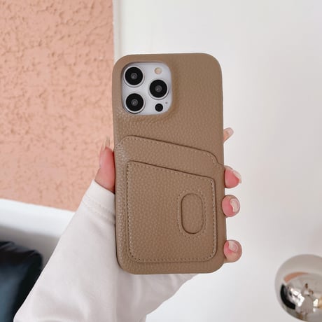 ICカード入れ2個 iPhone14/15proケース レザー高級感アイフォン13/12proカバー 男女向け 高品質 ギフトにおすすめ[M2901]