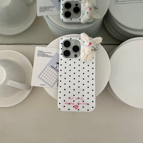 ウサギぬいぐるみ iPhone17Air/16Proケース 水色模様 iPhone15Pro/14カバー 大人かわいい ギフトにおすすめ[M5543]
