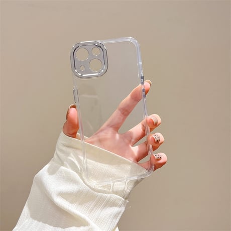 iPhone16/16Proケース クリア シンプルアイフォン15pro/14/13promaxカバー メッキ シック [M4561]