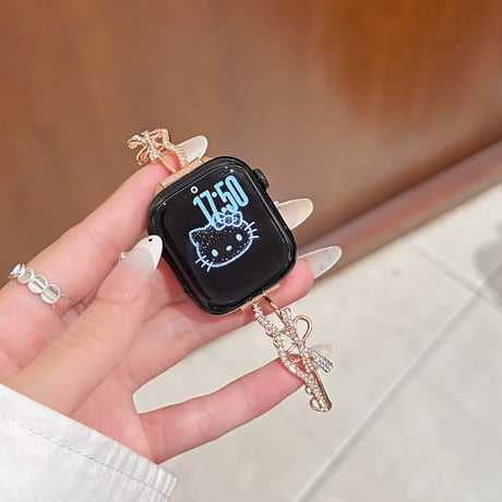ダイヤリボン  AppleWatchバンド メタル AppleWatchベルト Series 11/10/9/8 SE3/2  Ultra3/2/1 高級感高品質 夏に人気[M6299]