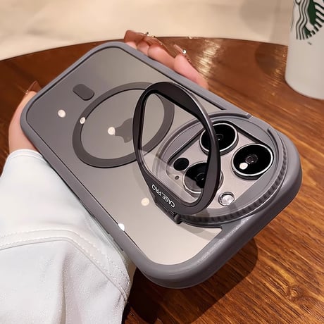 カメラ保護ケース付 iPhone17Pro/16ProMaxケース スタンド機能 Magsafe対応 アイフォン15/14promax/13ケース 黄ばまない 滑り止め加工[M4588]