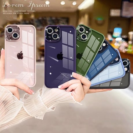 【iPhone15対応】耐衝撃高透明iPhone14promaxケース  キラキラカメラレンズ保護フィルム付き 高級感 頑丈[M2254]