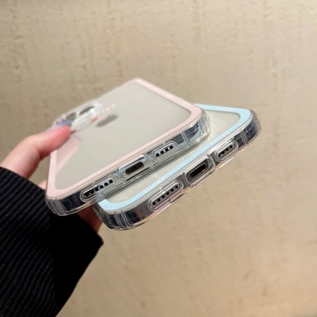 Luck/Happy  iphone13mini/12proケース  カップルお揃い アイフォンSE3/11proカバー ペアコーデ シンプル 透明系カバー[M1900]
