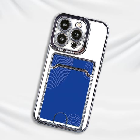 ICカードポケット iPhone14pro/14promaxケース メッキ クリアアイフォン13/12/11proカバー 高級感 実用 使いやすい [M2390]
