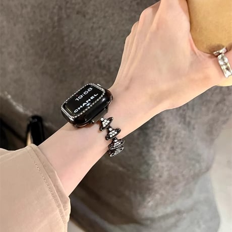 ジュエリー Applewatchベルト 高級感 Ultra2/1/SE(第2/1世代)/Series9/8/7/6/5/4/3/2/1アップルウォッチバンド おしゃれ[M4602]