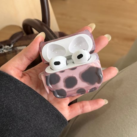 牛柄 AirpodsPro3ケース アニマル柄  エアポッズ4/3  AirpodsPro2/Proカバー リング付 お揃い 大人可愛い [M5828]
