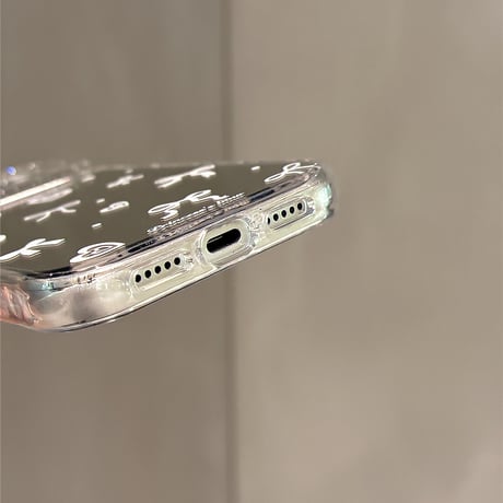 リボン/ハート柄 ミラー iPhone17Pro/17ケース キラキララメ iPhone17Promax/16Pro/15ケース メイク直しに便利[M6241]