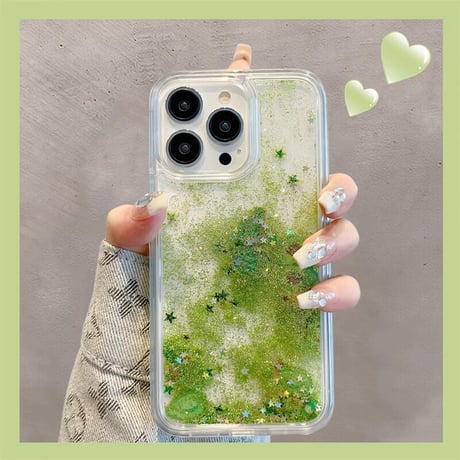 流れるグリッター/スイカ/アボカド iPhone14/13miniケース 液体 キラキラアイフォン12mini/11pro/SE3カバー 面白い お揃い 頑丈 夏に人気  [M3323]
