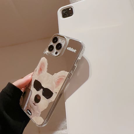カッコイイ 鏡iphone14/13proケース 犬ちゃん アイフォン12/11カバー 可愛い クール ギフトにおすすめ[M3353]
