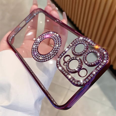 iPhone15/15proケース ストーン クリア オシャレ キラキラ iPhone14/13/12カバー 女子力アップ[M3489]