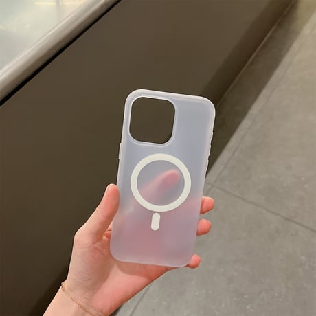 半透明 Magsafe対応iPhone15/15proケース 指紋防止 iPhone14promax/13pro/12ケース シンプル 高品質 [M4335]