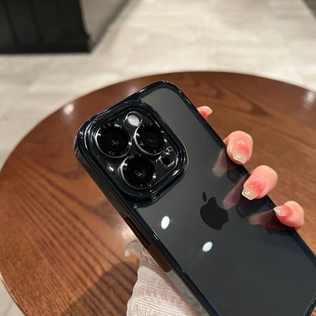 iPhone15pro/15promaxクリアケース ガラスレンズフィルム付 高透明度 黄ばまない[M3469]