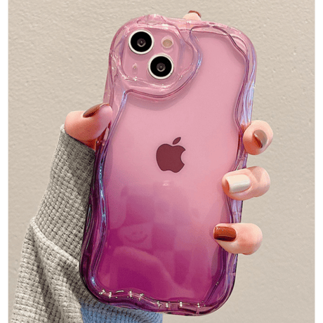 グレー/パープル iphone13/14ケース  高透明グラデーション アイフォン12pro/11カバー  お揃い 耐衝撃 男女向け プレゼントにおすすめ[M2977]