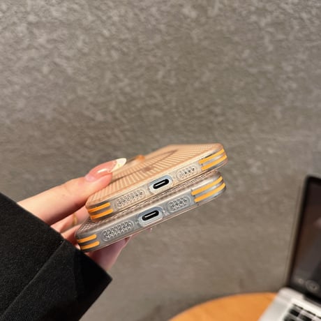 放熱仕様 iPhone16pro/16promaxケース Magsafe対応 四角耐衝撃 iPhone15pro/14/13pro/12promaxカバー シンプル 夏向け[M5371]