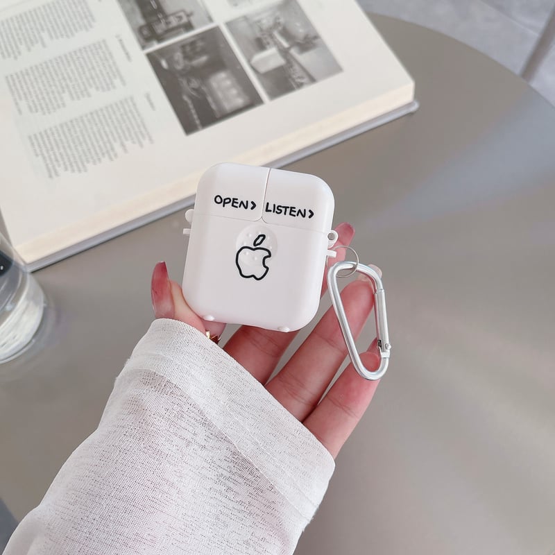 ボタン押すと開ける airpods保護ケース 面白い airpods3/proカバー