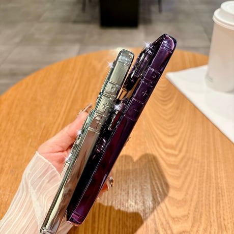 ジュエリーリボン iPhone16plus/16proケース 艶感 iPhone15/14/13proカバー 女子力高い おしゃれ [M5346]