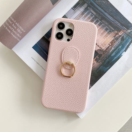 リング付レザーiphone14Plus/14proケース  高品質 高級感 iphone13mini/12/11カバー   シンプル  お揃い 実用 ファッションセンスいい[M2217]