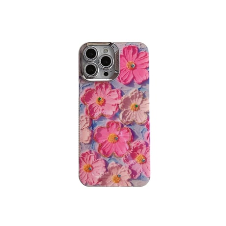 花柄 iPhone15/15proケース 春夏コーデ iphone14/13/12proカバー キラキラ 丈夫 人気[M4074]