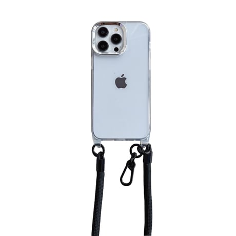 頑丈肩ひも iPhone14/13promaxケース 高透明 アイフォン12pro/11カバー 便利 首掛け/肩掛け  カラビナ付 お揃い[M3222]