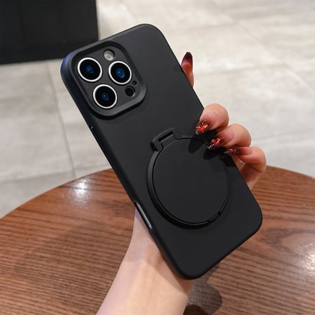 スタンド機能鏡付 iPhone16Pro/16plusケース パステルカラー iPhone15promax/14/13カバー 多機能 シンプル カメラ保護 [M5421]