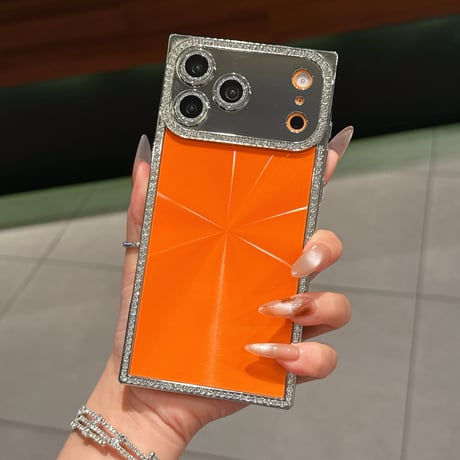 スクエア iPhone17Pro/17ケース ジュエリーライン iPhone17Promax/Air/16Proカバー キラキラ 高級感 存在感抜群[M5790]