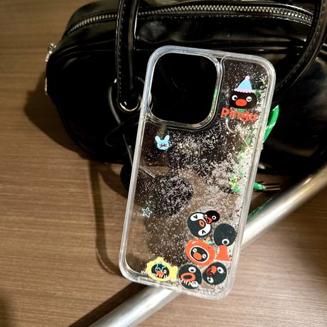 動くペンギン iPhone15/16ケース 液体入り アイフォン14プロ/13promaxカバー ギフトに最適[M4582]