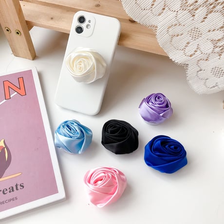 バラ スマホグリップ おしゃれ花 ポップソケット タンド機能付き 便利 スマホソケット  落下防止 ガールズに超人気 M589