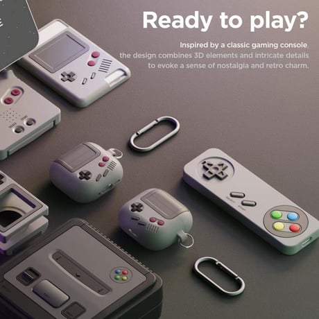 ゲーム機 Airpods４/３ケース  丈夫 AirpodsPro2/Pro1カバー 可愛い  カラビナ付 プレゼントにおすすめ 取り外しが簡単[M4803]