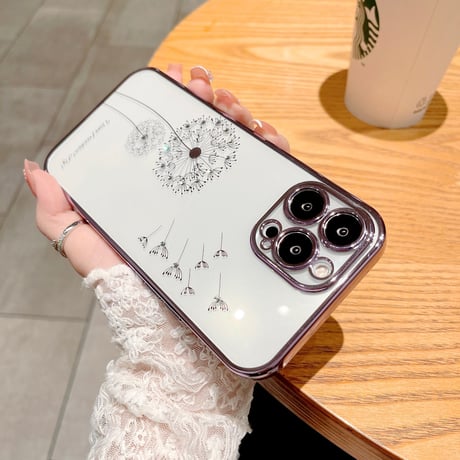 ジュエリータンポポ iphone13mini/12proケース  キラキラクリアiphone11pro/se3カバー  高品質 メッキ 頑丈 シンプル 全面保護 [M1811]