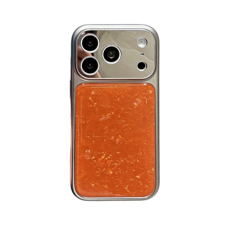 シェル柄 iPhone17pro/17ケース メッキ iPhone16promax/15/14カバー シンプル 光沢感[M6219]