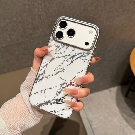 大理石調 iPhone17Pro/17promaxケース ワイヤレス充電可 メッキ iPhone16Pro/16promaxケース 頑丈 カッコイイ [M6310]
