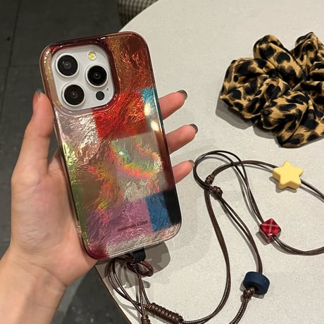 オシャレ iPhone16/16Proケース ショルダーストラップ アイフォン15プロ/14/13proカバー シック 便利 丈夫 [M4741]