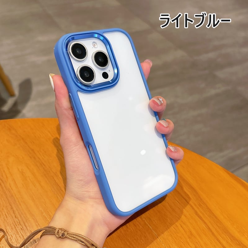 iPhone 16pro GUSTYPE iPhoneケース ライトブルー iPhone16Pro/16Plusケース 丈夫耐衝撃 クリアiphone15pro/14/1