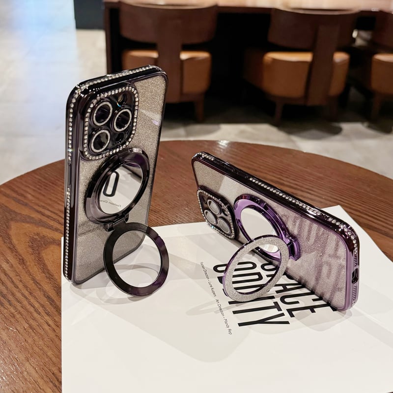 iPhone17/17Proケース 鏡付Magsafeリングスタンド iPhone16/15P