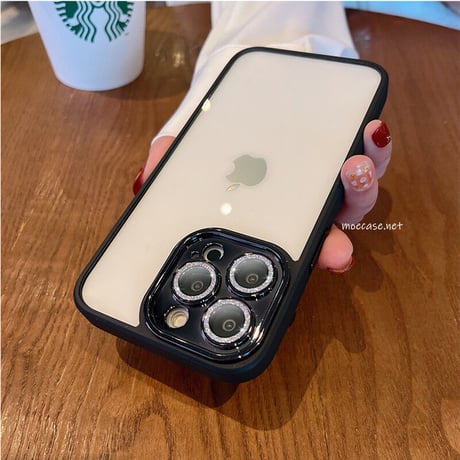 【iPhone15対応】耐衝撃高透明iPhone14promaxケース  キラキラカメラレンズ保護フィルム付き 高級感 頑丈[M2254]
