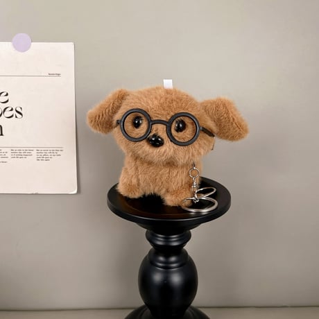 AirpodsPro3ケース メガネ犬ちゃん Airpods4/3 エアポッズプロ2/Pro1カバー ぬいぐるみ  ギフトにおすすめ[M5692]
