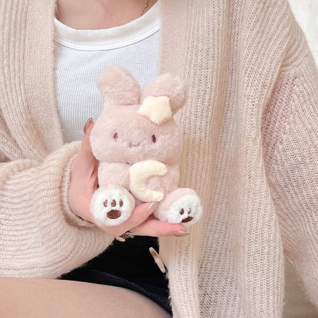 兎ぬいぐるみ Airpods 4ケース モフモフ Airpods3/Pro2ケース airpodsproカバー 柔らかい 可愛いギフトにおすすめ [M5142]