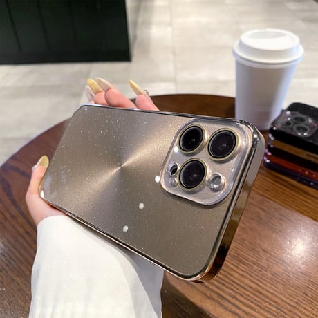 耐衝撃 iPhone16pro/16promaxケース 艶感キラキラ iPhone15pro/14/13カバー カメラ保護 耐久性あり [M5330]
