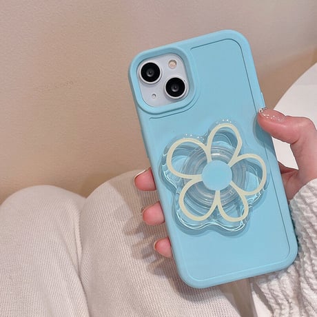 頑丈 iphone14/13proケース 花スマホグリップ付 アイフォン12/11カバー  可愛い スタンド一体型 多機能[M2052]
