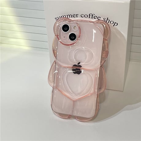 クマちゃんクリア iphone14/13promaxケース 透明艶あり アイフォン12/11カバー 可愛すぎ お揃い 男女むけ[M2164]