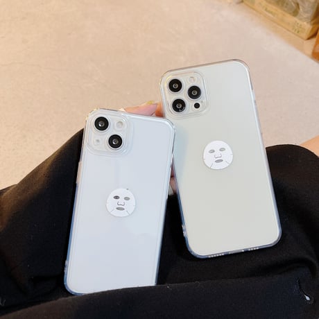 シートパックマスク柄 iPhone16/15pro/14/13promaxケース 透明 iphone12mini/11proカバー   超可愛い SNS人気M1114