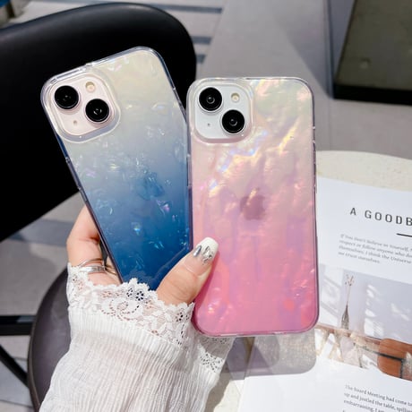 シェル風 iPhone15Pro/15カバー キラキラ iPhone14/13Proカバー 綺麗 ガールズに大人気[M4259]