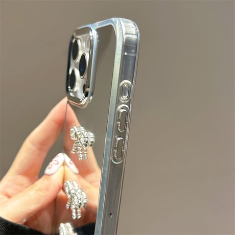 ジュエリーリボン 鏡 iPhone17Pro/17ケース 光沢感 iPhone Air/17Promax/16カバー 大人可愛い 頑丈 [M5757]