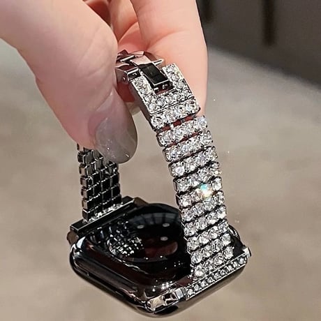 ジュエリー アップルウォッチバンド キラキラ高級感 AppleWatchベルト Ultra3/2/1 Series 11/10/9/8 SE3/2/1高品質 エレガント[M5555]