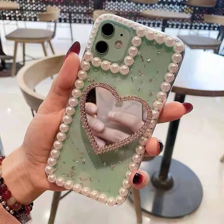 おしゃれ真珠 iphone11/12proケース  鏡面ポップソケット付アイフォンSE2/xsケース ラメ入りクリアケース 落下防止 スタンド機能付き 綺麗M318
