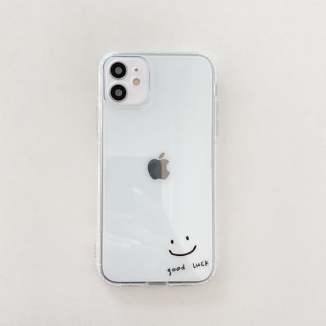 さりげないお揃い iphone13mini/14proクリアケース  笑顔 iphone12/11promaxケース   耐衝撃 シンプル M1063